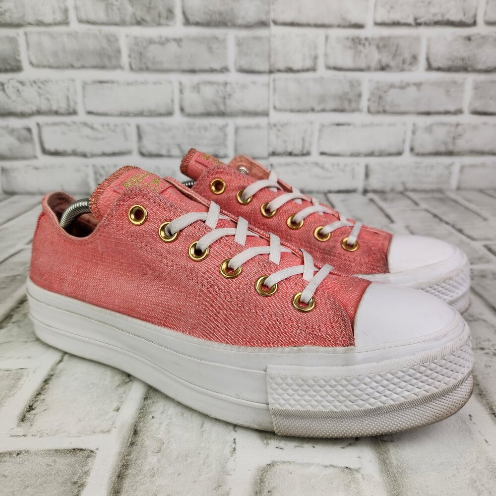 Converse CTAS Lift Platform Women's Size 9 Pink Canva Low Sneaker Double Stacked